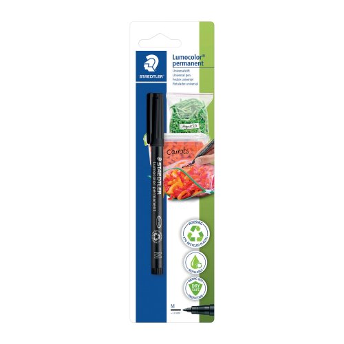 Huopakynä Staedtler lumocolor , viivan leveys 1,0 mm, musta, pysyvämusteinen, hinta 3,28€