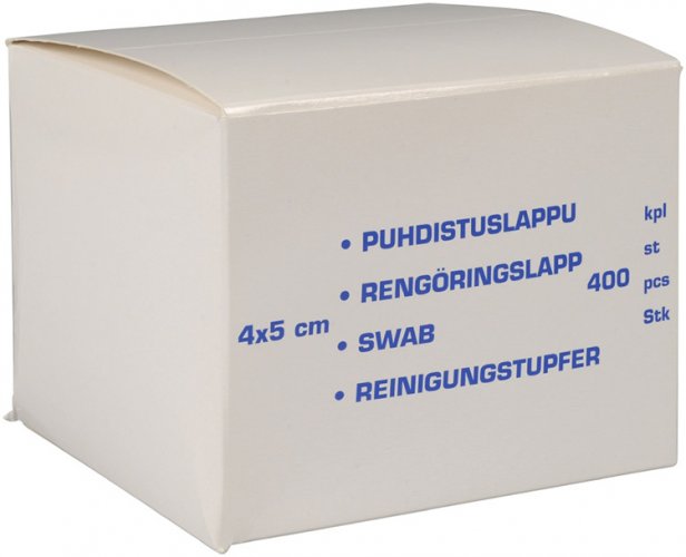 Ihonpuhdistuslappu 4x5cm irrallinen rasiassa 400kpl, hinta 3,58€