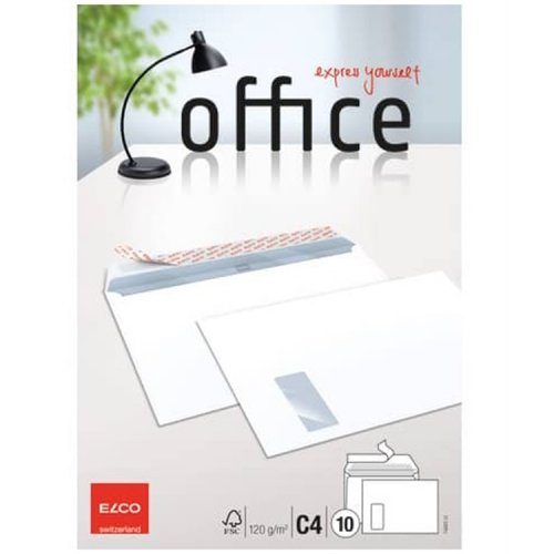 Ikkunakuori ELCO Office A4 120G valkoinen /10, hinta 4,43€