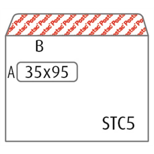 Ikkunakuori Postac C5 80G STRH 35 x 95 mm valkoinen /1000, hinta 74,21€
