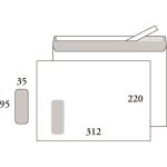 Ikkunakuori Postac E4 100G 95 x 35 mm valkoinen /500