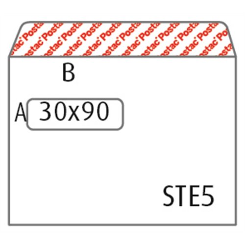 Ikkunakuori Postac E5 80G STRH 30 x 90 mm valkoinen /1000, hinta 71,55€