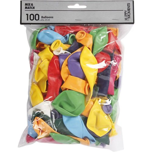 Ilmapallo pyöreä 23 cm värilajitelma /100, hinta 11,11€