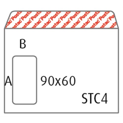 Isoikkunakuori Postac C4 100G STAH 90 x 60 mm valkoinen /500, hinta 80,87€