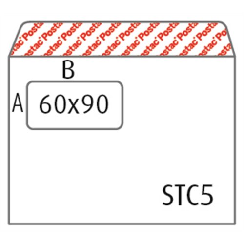 Isoikkunakuori Postac C5 80G STRH 90 x 60 mm valkoinen /1000, hinta 60,12€