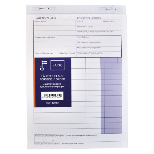 Itsejäljentävä Lähete-/tilauslomake 510 a5 50 arkkia, hinta 8,01€