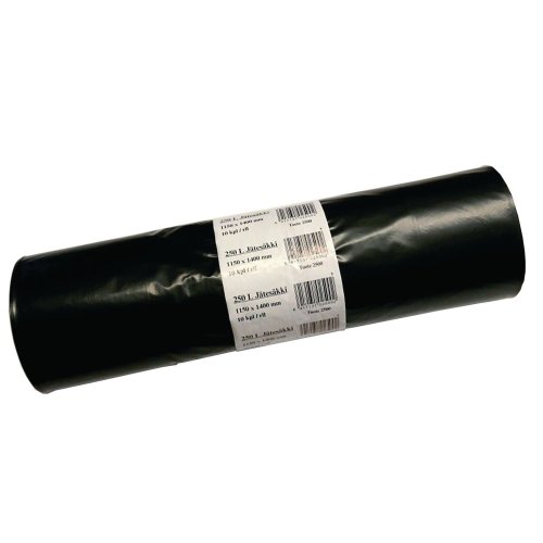 Jätesäkki 1150 x 1400 x 0,06mm 250l musta 10kpl, hinta 6,20€