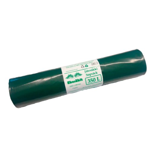 Jätesäkki 1200 x 1500 x 0,055mm 350l vihreä/musta 5kpl, hinta 4,90€