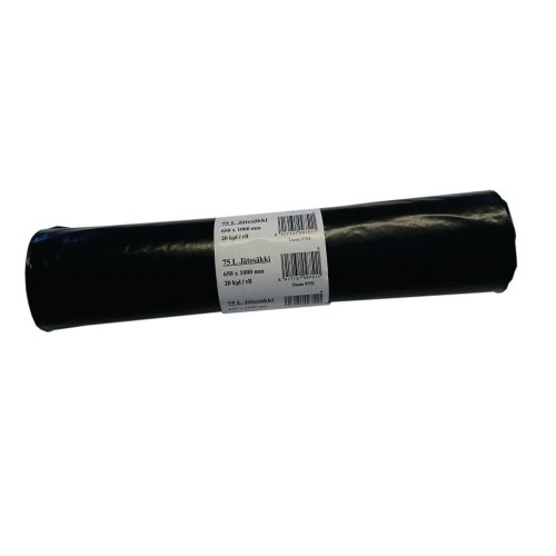 Jätesäkki 650 x 1000 x 0.04mm 75l musta 20kpl, hinta 4,38€