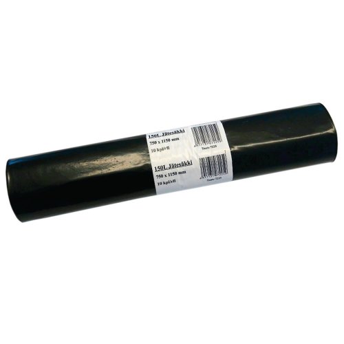 Jätesäkki 750 x 1150 x 0,05mm 150l musta 10kpl, hinta 3,26€