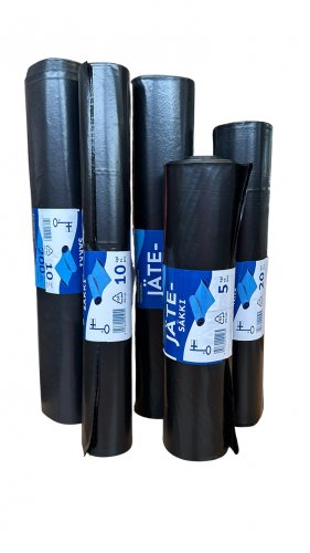 Jätesäkki 75L musta 40my 20 kpl, hinta 4,20€