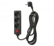 Jatkojohto kytkimellä Airam 3-osainen 3 m musta