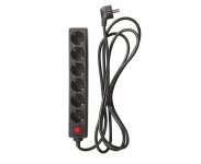 Jatkojohto kytkimellä Airam 6-osainen 3 m musta