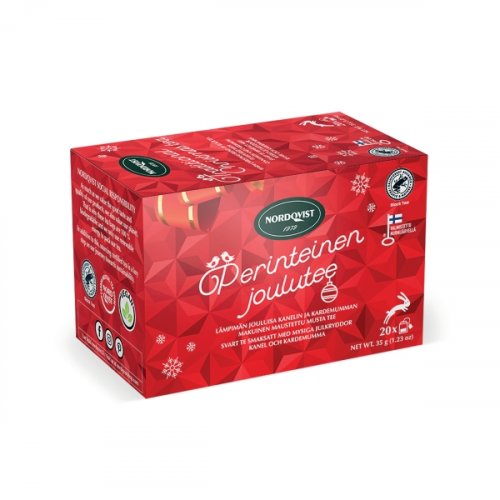 Joulutee Nordqvist musta 20kpl, hinta 3,70€