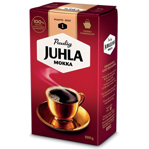 Juhla Mokka Kahvi pannujauhatus 500g, hinta 15,55€