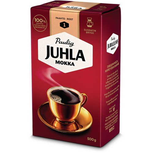 Juhla Mokka Kahvi suodatinjauhatus vaalea paahto 500g, hinta 9,31€