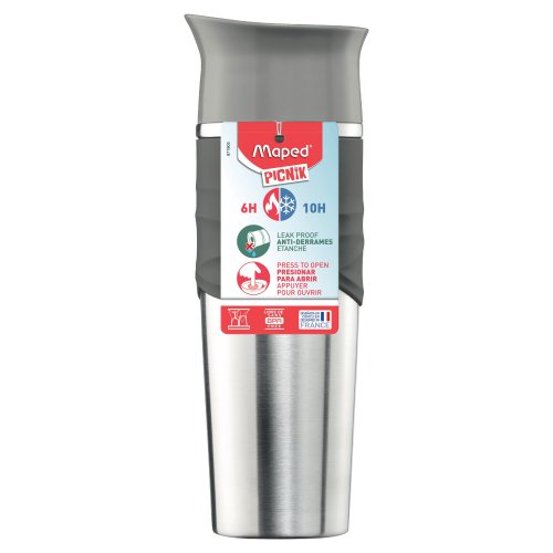 Juomapullo Maped tiivis termos harmaa, hinta 21,94€