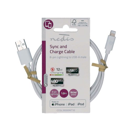Kaapeli Nedis lightning usb-a 1m, hinta 11,05€