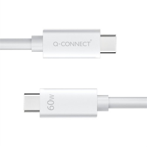 Kaapeli Q-Connect USB-C valkoinen 1 metriä, hinta 3,52€