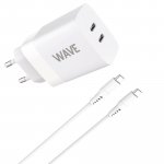 Kaapeli Wave pikalataava gan-seinälaturi 35w 2 x usb-c,