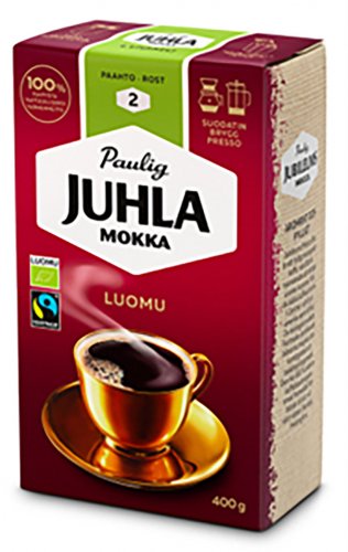 Kahvi Juhla Mokka luomu SJ Reilu Kauppa 400 g, hinta 10,75€