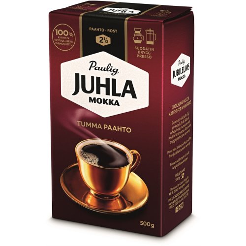 Kahvi Juhla Mokka Tumma Paahto hieno jauhatus 500 g, hinta 13,23€
