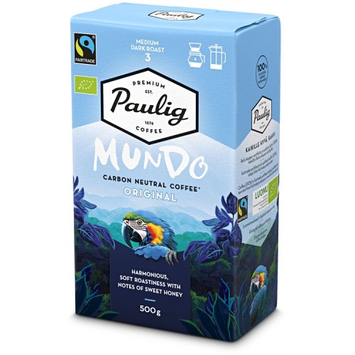 Kahvi Paulig luomu Reilu kauppa Mundo HJ 500g, hinta 14,01€