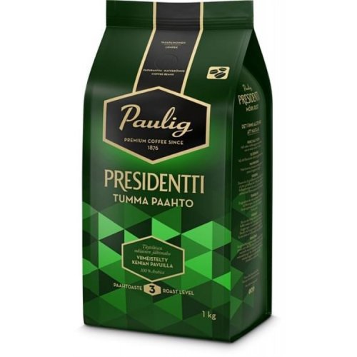 Kahvi Presidentti Tumma Paahto papu 1 kg, hinta 28,44€