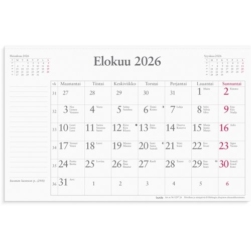 Kalenteri 2026 Kuukausi (refill), hinta 3,98€