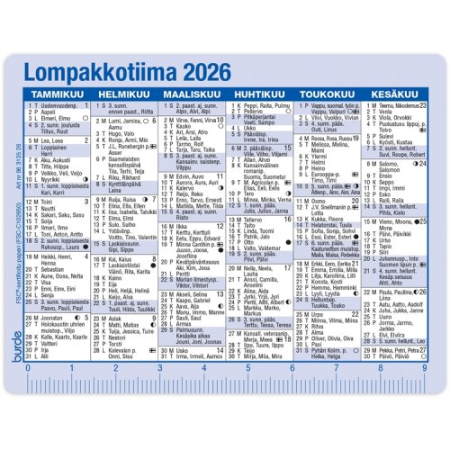 Kalenteri 2026 Lompakkotiima, hinta 1,12€