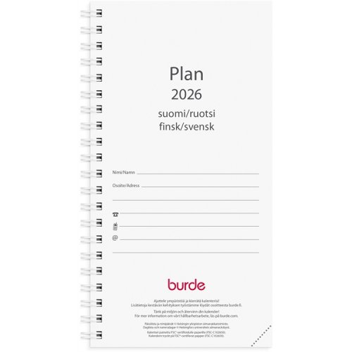 Kalenteri 2026 Plan vuosipaketti (kaksikielinen), hinta 4,75€