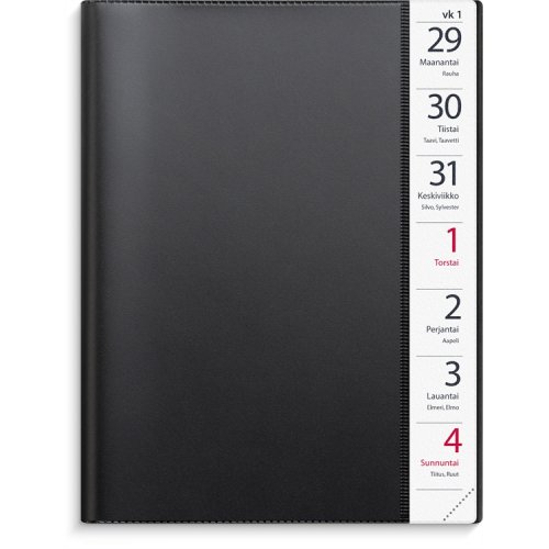 Kalenteri 2026 Suuri viikko musta muovikansi, hinta 4,92€