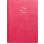 Kalenteri 2026 Tuntimuistio roosa keinonahkakansi sidottu A4