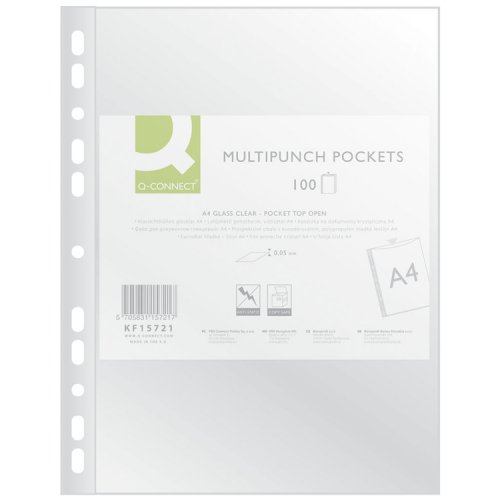 Kansiotasku Q-CONNECT A4 50 mic PP kirkas LS /100, hinta 36,62€