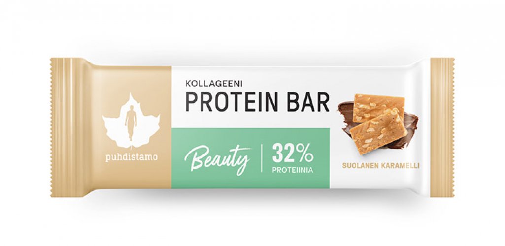 Karamelli Proteiinipatukka Puhdistamo Kollageeni Suol. 30 g, hinta 1,81€