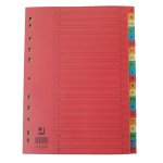 Kartonki Aakkosvälilehti Q-CONNECT A4 A-Ö värillinen