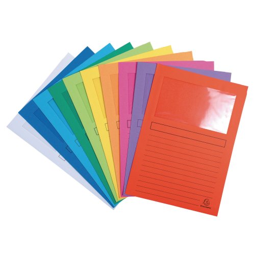 Kartonkitasku Exacompta forever ikkunalla värilajitelma 100kpl, hinta 29,52€