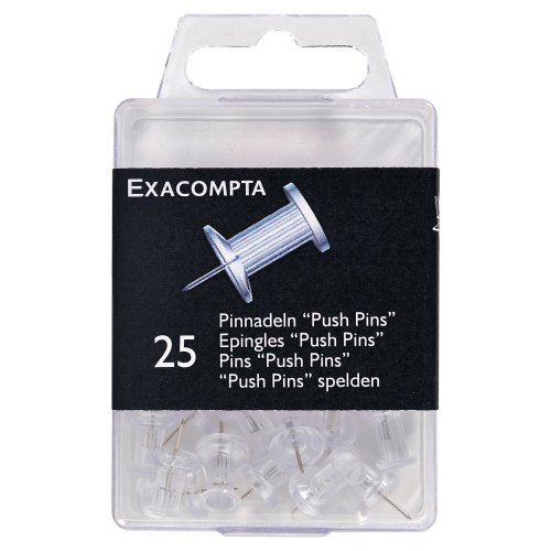 Karttaneula Exacompta kartio läpinäkyvä 25kpl, hinta 0,75€