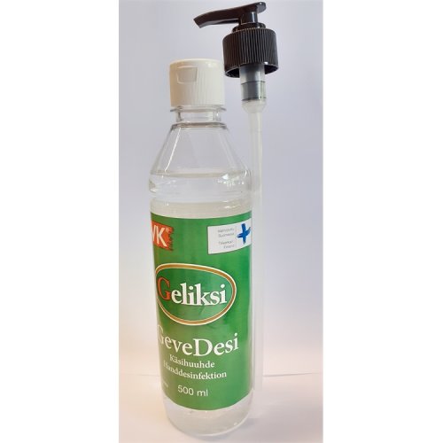 Käsidesi Geliksi GeveDesi pumppupullo 500 ml, hinta 8,87€