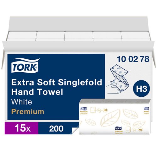 Käsipyyhe Tork Extra Soft Singlefold H3 15 kpl 100278, hinta 84,24€