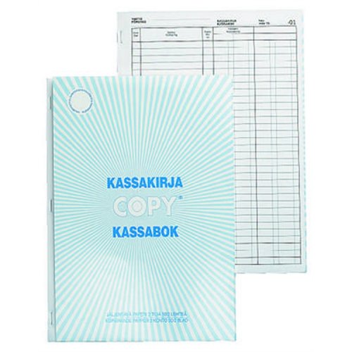 Kassakirja Plastipap 502 A4 kaksi tiliä 50+50 lehteä, hinta 18,15€