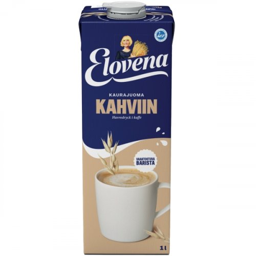 Kaurajuoma Elovena kahviin gluteeniton 1l uht, hinta 3,57€