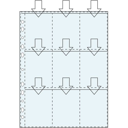 Keräilykorttitasku A4 PP 9 taskua * 7 x 9 cm /10, hinta 2,57€