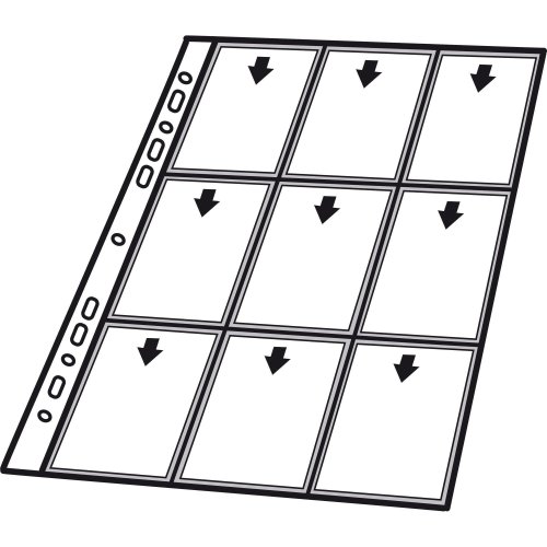 Keräilykorttitasku a4 taskukoko 65 x 89mm kansioreijitys 10kpl, hinta 2,75€