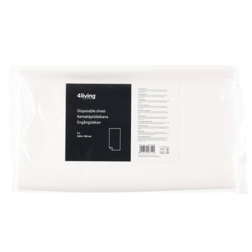 Kertakäyttölakana 240 x 140 cm valkoinen /2, hinta 3,49€