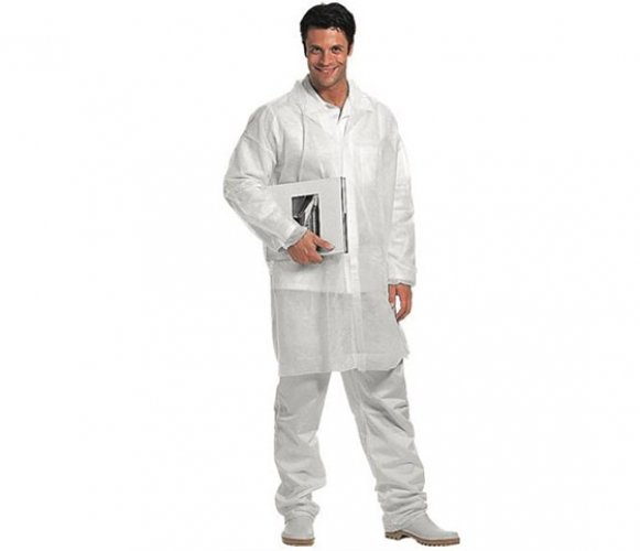 Kertakäyttötakki Sir Polifilm Coat valkoinen PP M, hinta 3,78€