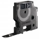 Kestotarra Nauha Dymo durable d1 12mm x 3m valkoinen/musta