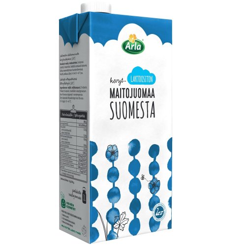 Kevytmaitojuoma Arla laktoositon 1l uht, hinta 3,86€