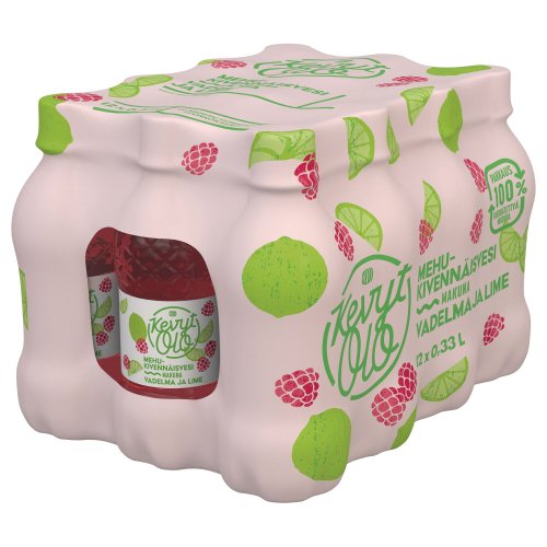 Kevytolo Olvi mehukivennäisvesi vadelma-lime 0,33l 12kpl, hinta 10,52€