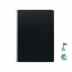 Kierrevihko A5 ruudutettu kierrevihko 7x7mm ruuduilla pahvikantinen musta A5 kierrevihkot nopealla toimituksella